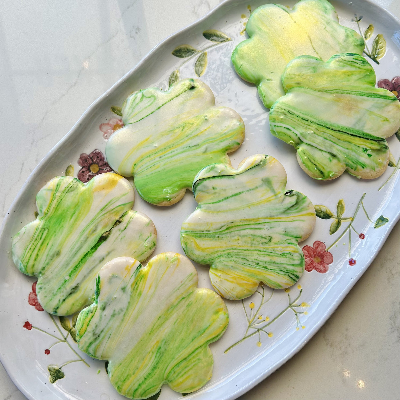 Green & Gold Daisy Sugar Cookies (Dozen)