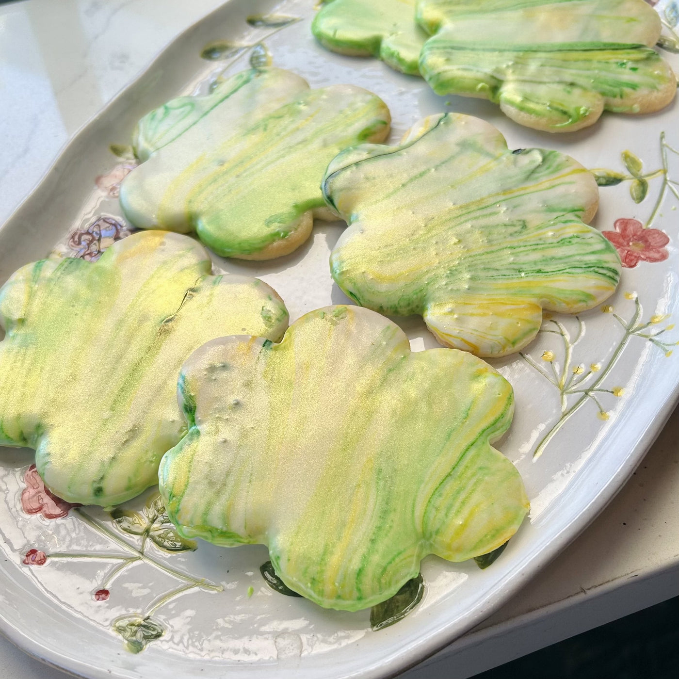 Green & Gold Daisy Sugar Cookies (Half Dozen)