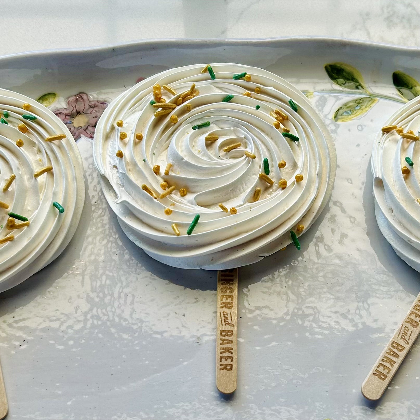 Green & Gold Meringues (Dozen)