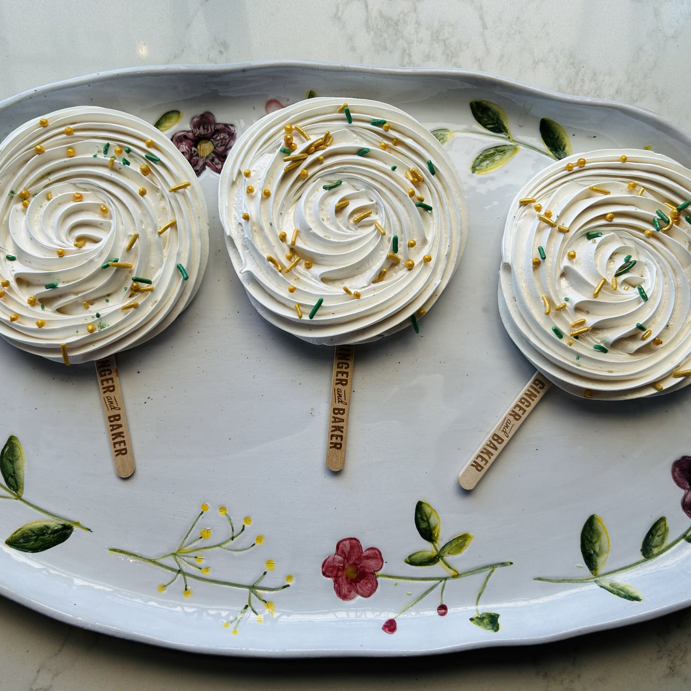 Green & Gold Meringues (Dozen)