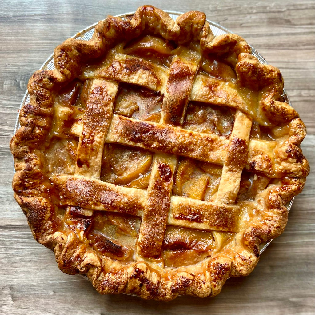 Lattice Topped Peach Pie